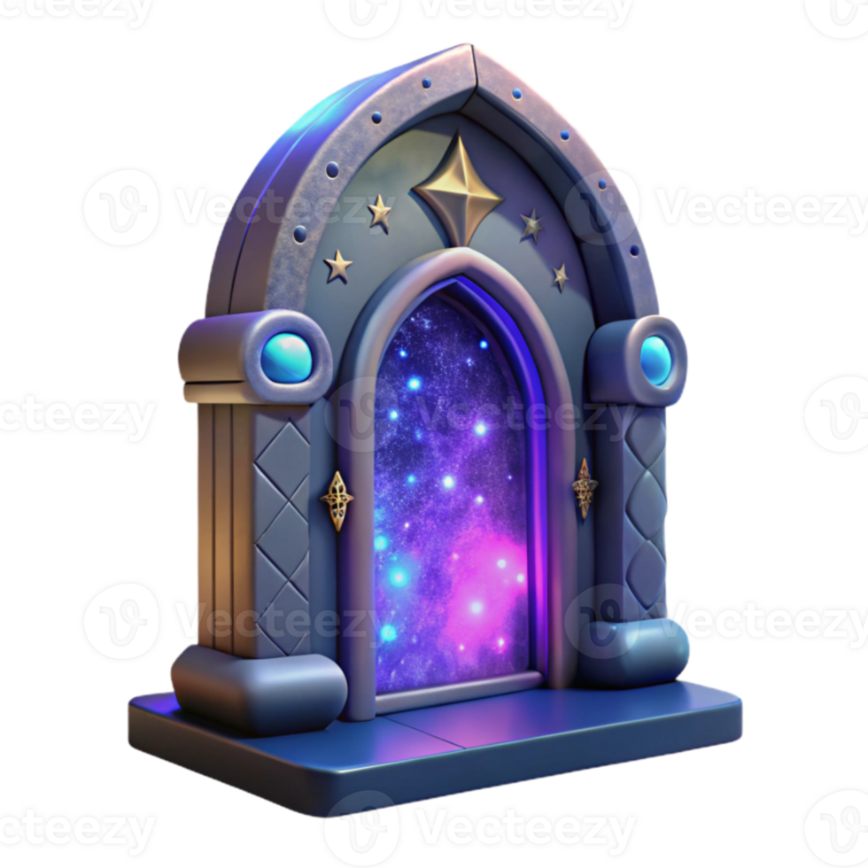 3D Render Portal to Space, Fantasy Gateway png