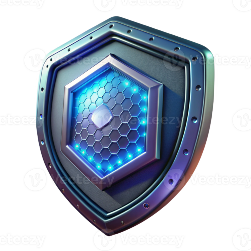 Futuristic Shield 3D Render png