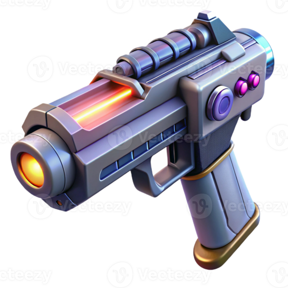 Futuristic 3D Laser Gun Illustration png