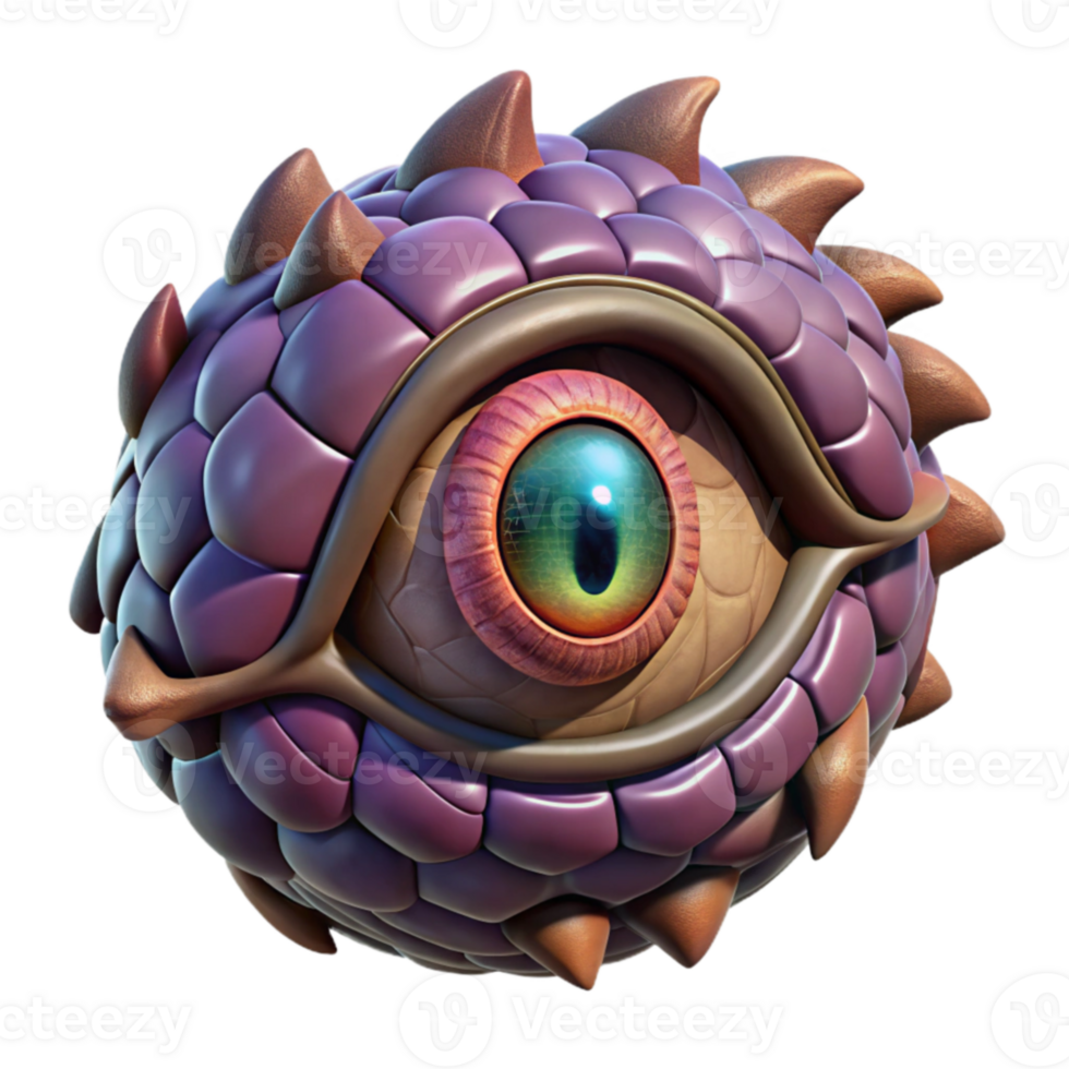 3D Render of Scaled Orb with Eye png