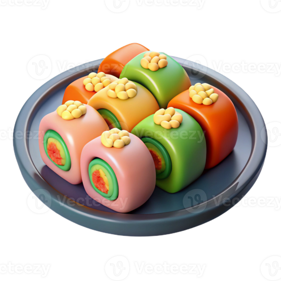 dramatic creative Colorful 3D Render of Sweet Rolls high resolution png