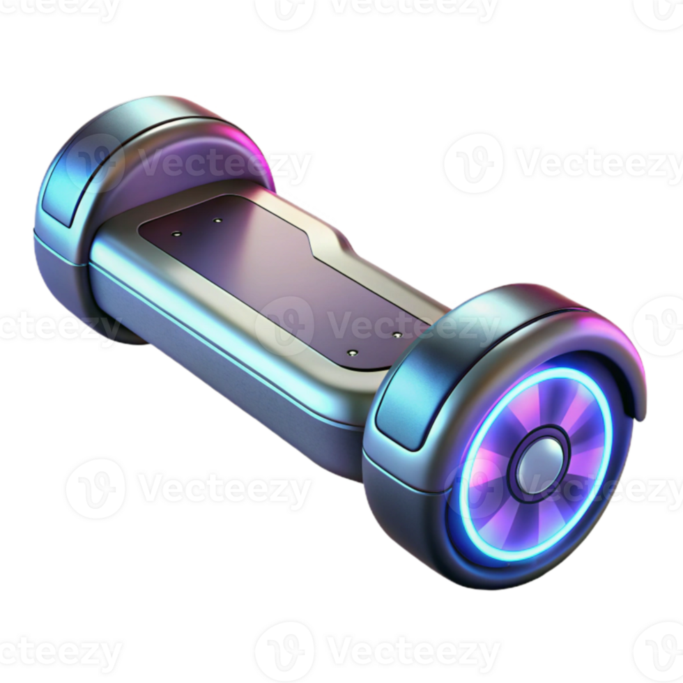 vibrant artistic Futuristic Hoverboard 3D Render premium png