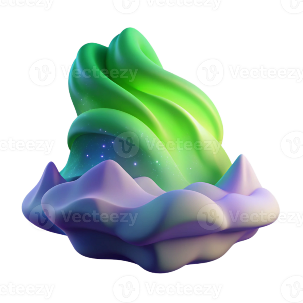 vibrant vintage Abstract 3D Render of a Swirling Aurora Borealis 4K png