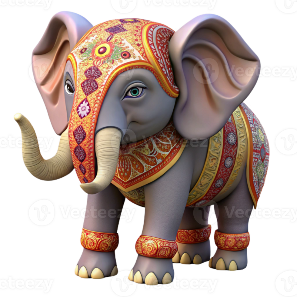 wonderful abstract Ornate Elephant 3D Render exclusive png