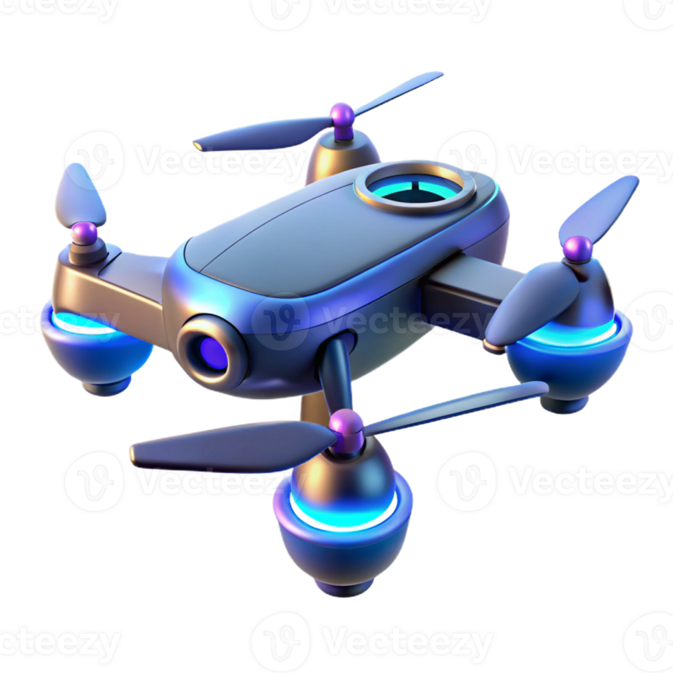 extraordinary abstract Futuristic Drone 3D Render genuine png