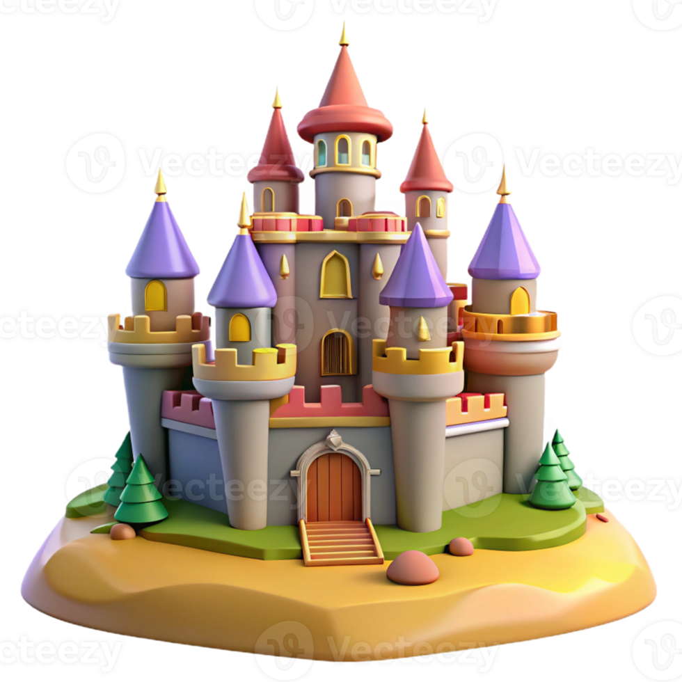 extraordinary rustic Fairytale Castle 3D Render high quality png