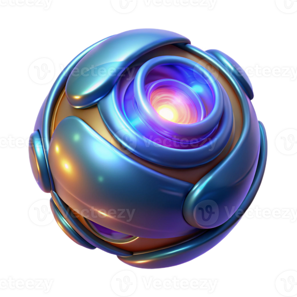 Abstract 3D Sphere Rendering, Futuristic Orb Design png