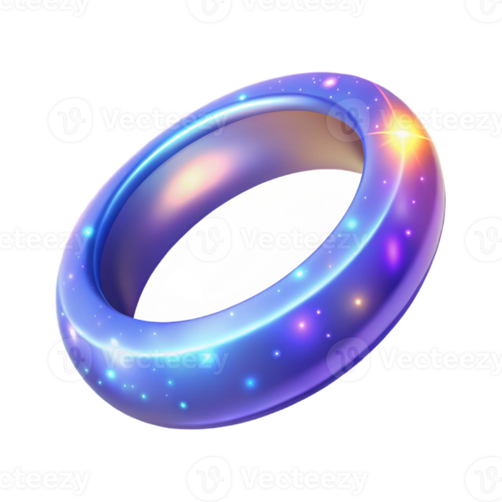 stunning classic Glowing Cosmic Ring 3D Illustration detailed png