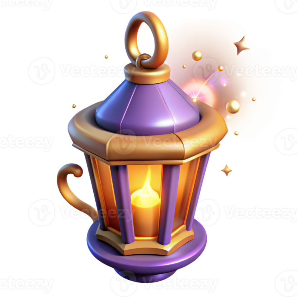stunning rustic Magical 3D Lantern Illustration detailed png