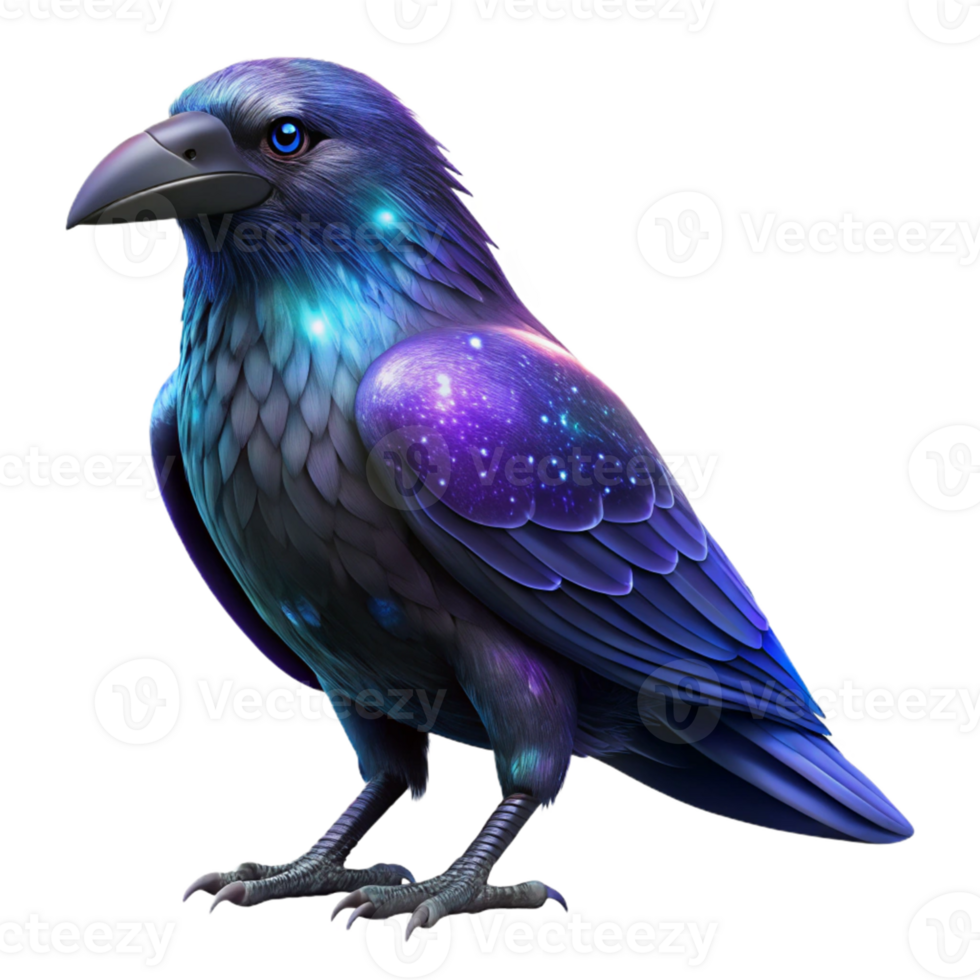 impressive modern Cosmic Raven 3D Illustration 4K png