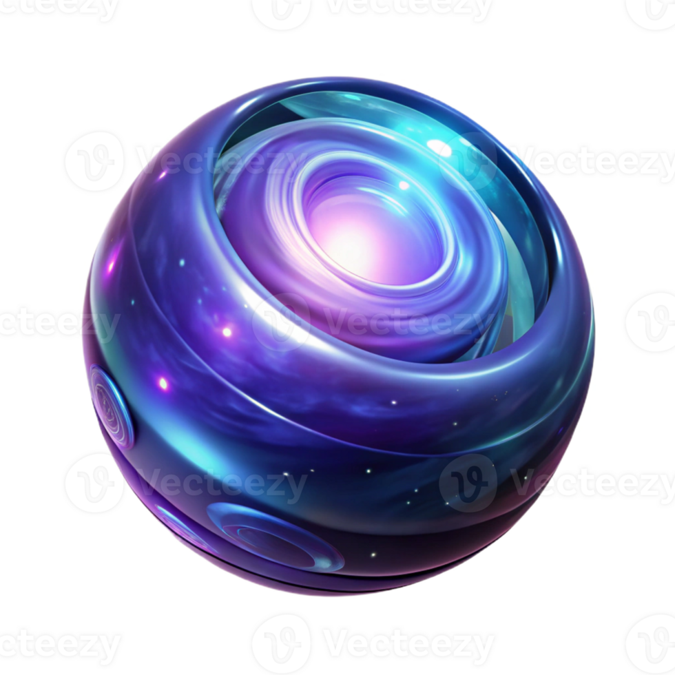 Abstract 3D Sphere Glowing Nebula png