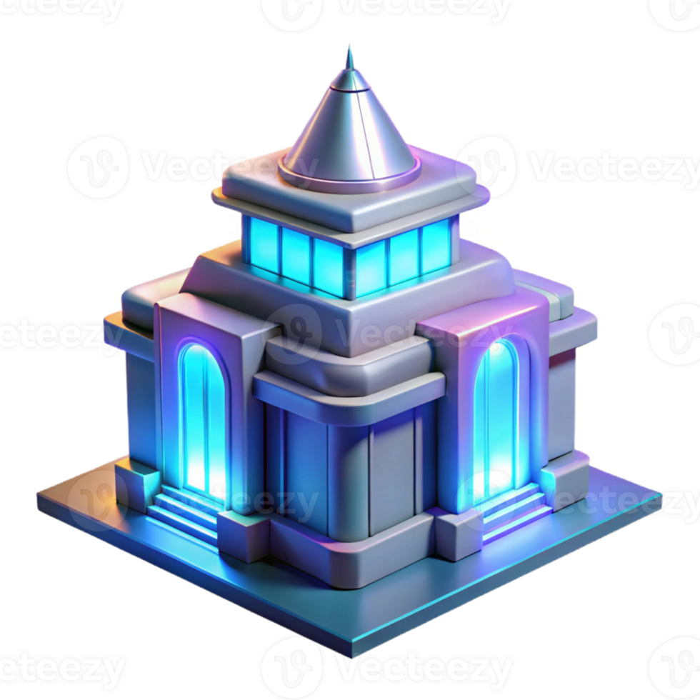 extraordinary classic 3D Render of Futuristic Building high resolution png