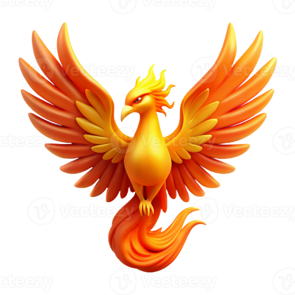 stunning abstract 3D Render of a Mythical Phoenix professional png