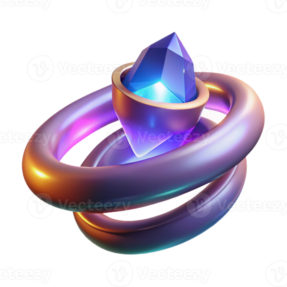 elegant traditional 3D Render Abstract Jewel Rings 4K png
