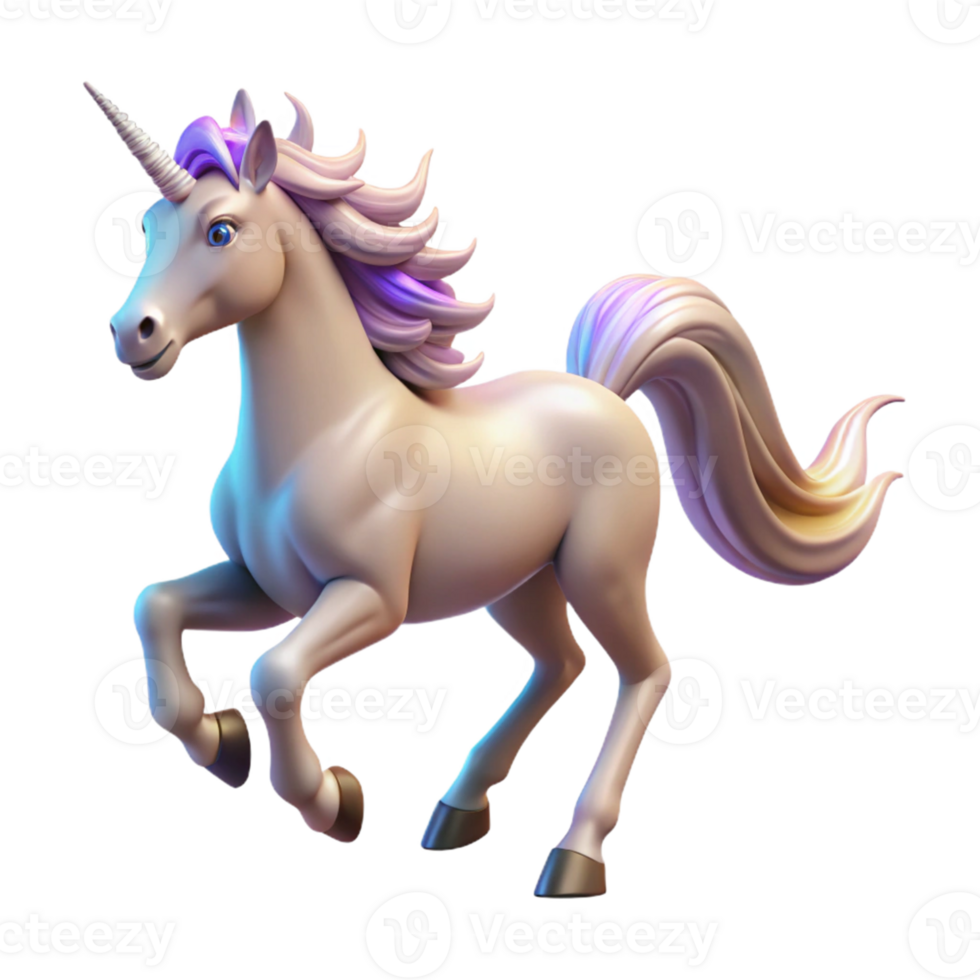 magnificent artistic Magical Unicorn 3D Render high resolution png
