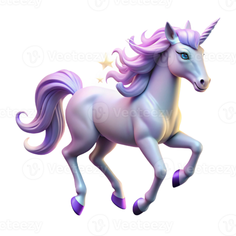 impressive abstract Magical Unicorn 3D Render original png