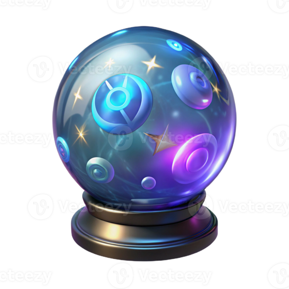 magnificent modern 3D Render Mystical Crystal Ball 4K png
