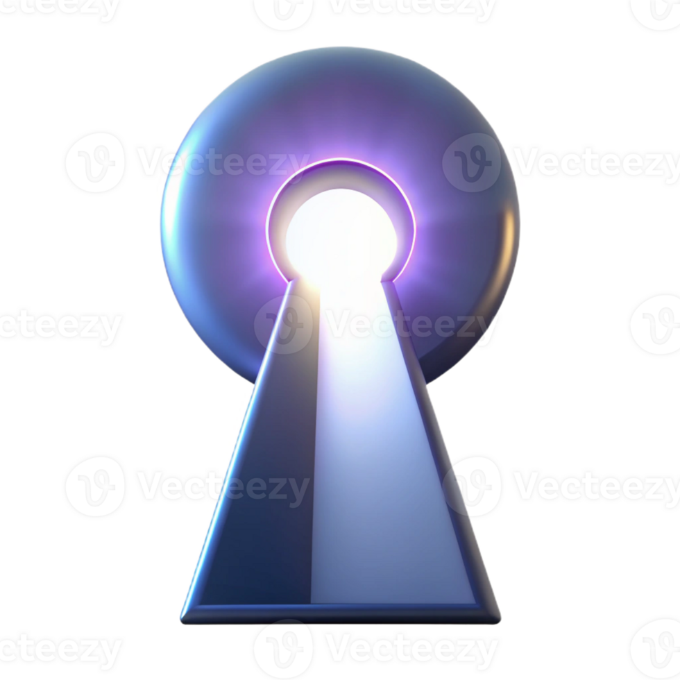wonderful artistic Glowing Keyhole 3D Render genuine png