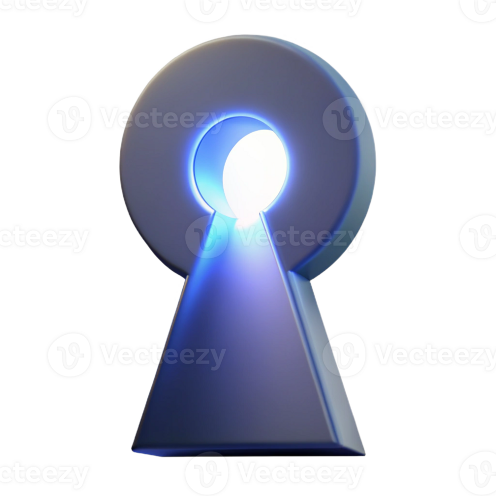 elegant creative Glowing Keyhole 3D Render original png