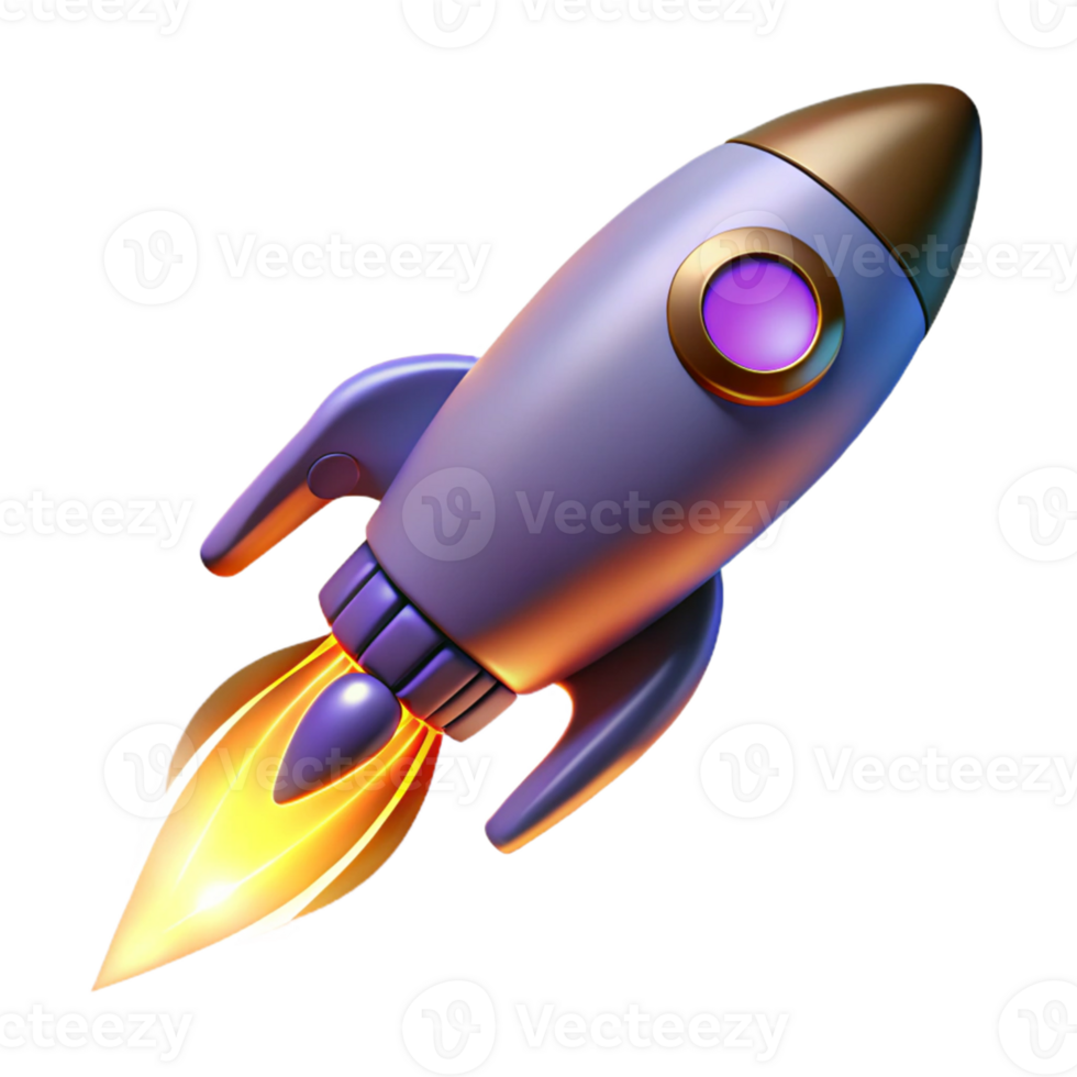 impressive rustic 3D Rocket Illustration, Spacecraft Launch authentic png