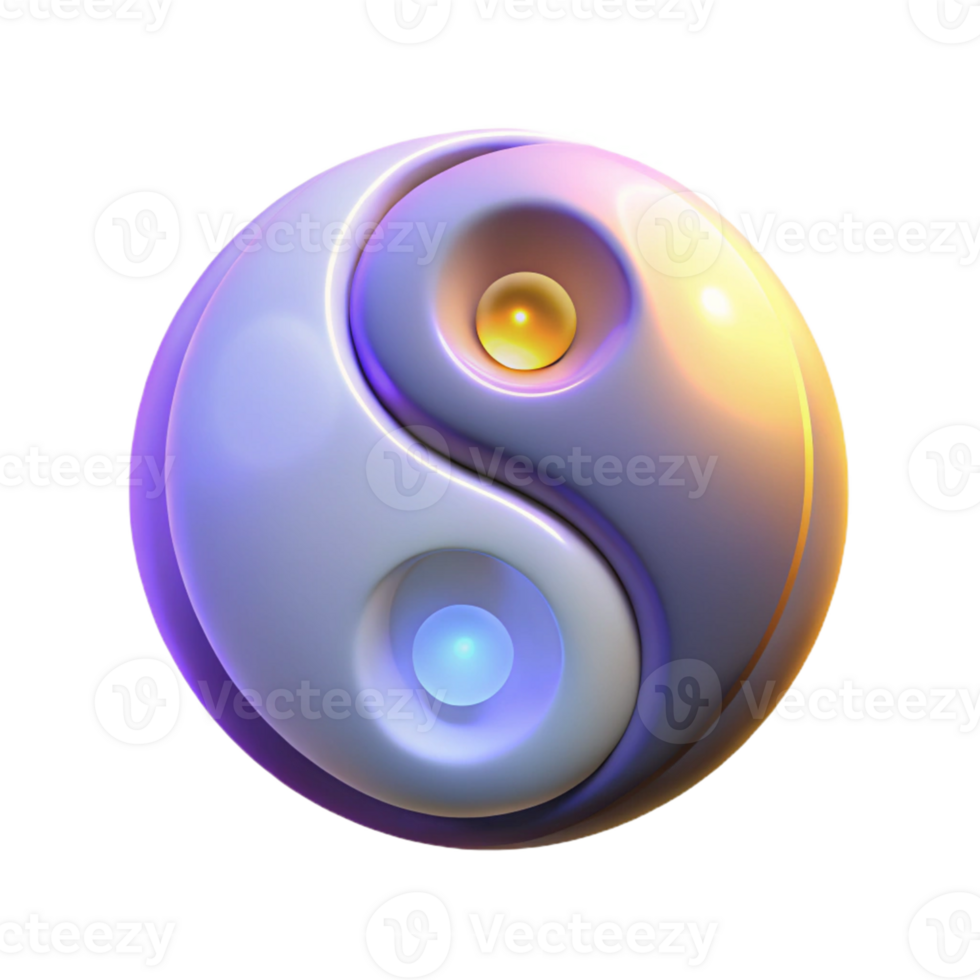 impressive classic 3D Yin Yang Sphere Abstract Background genuine png