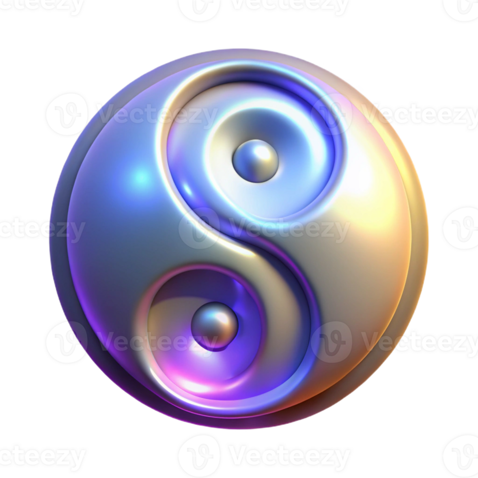 beautiful creative 3D Yin Yang Sphere Abstract Background detailed png