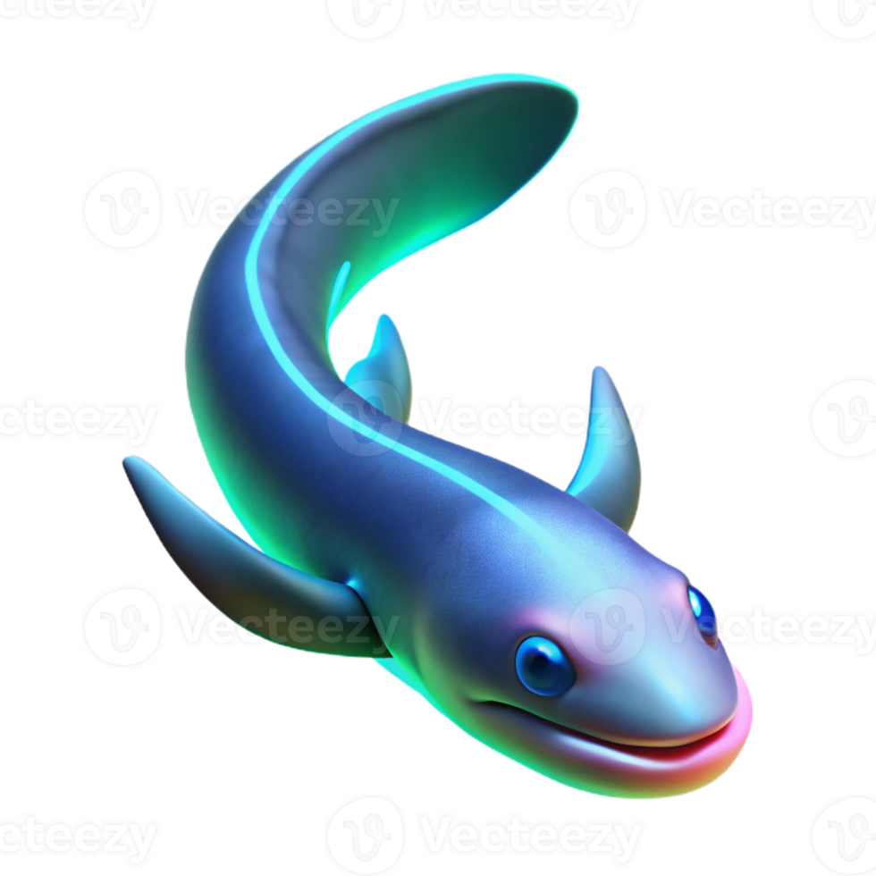 beautiful artistic 3D Render of a Cute Glowing Fish exclusive png