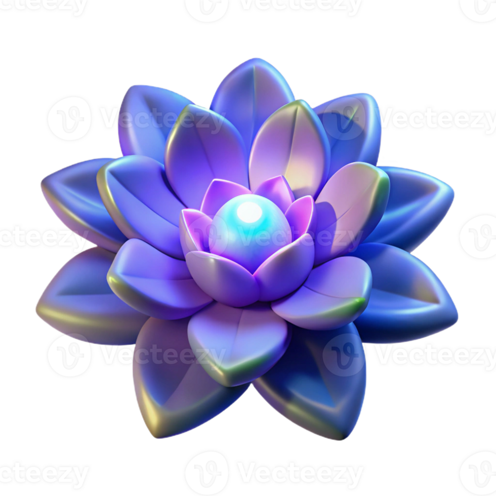beautiful modern 3D Render of a Luminous Purple Flower 4K png
