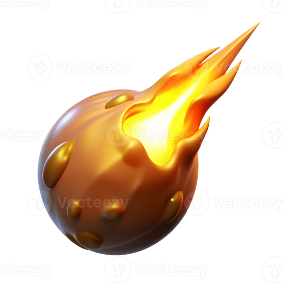 dramatic rustic Golden Comet 3D Render authentic png