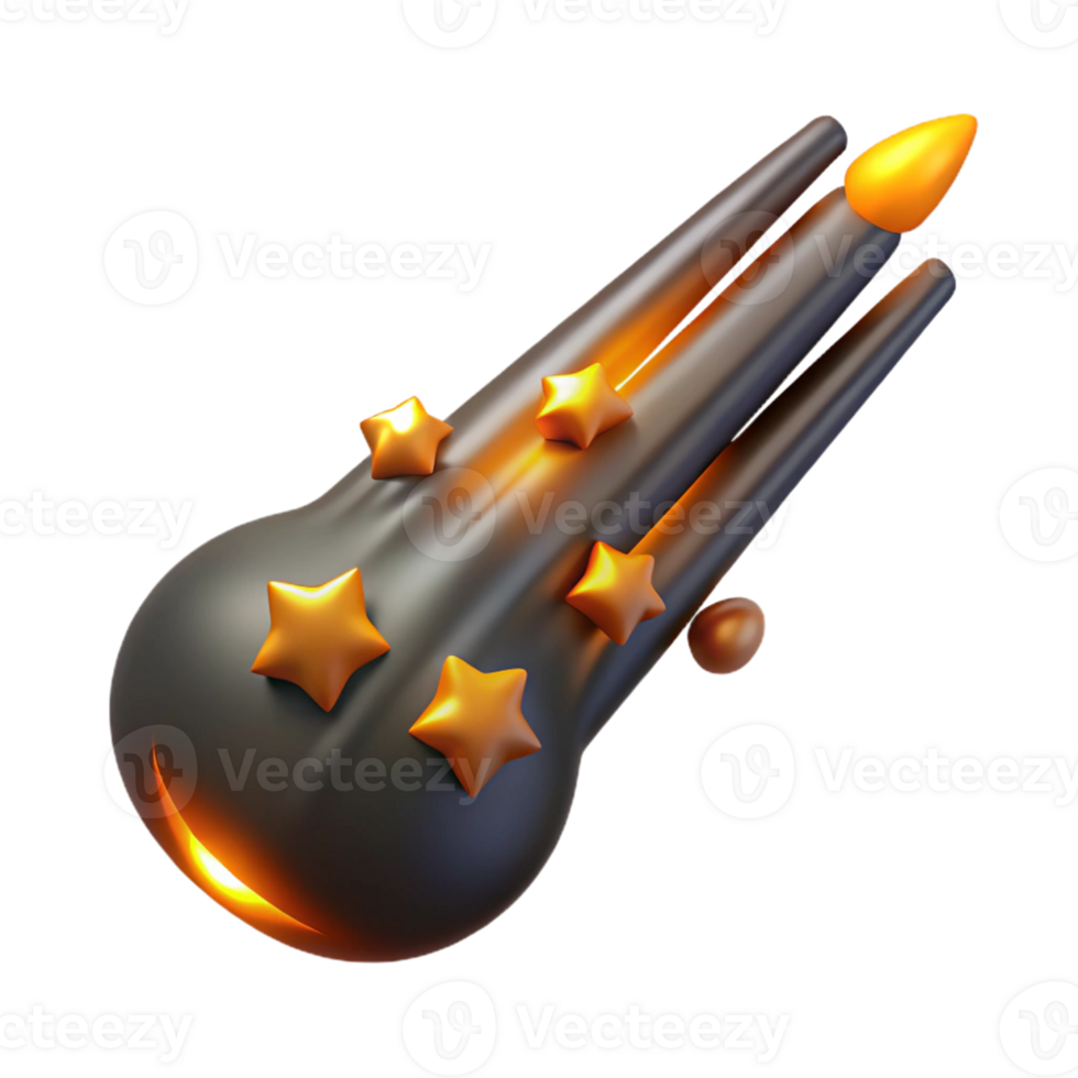 elegant classic 3D Render of a Falling Star high quality png