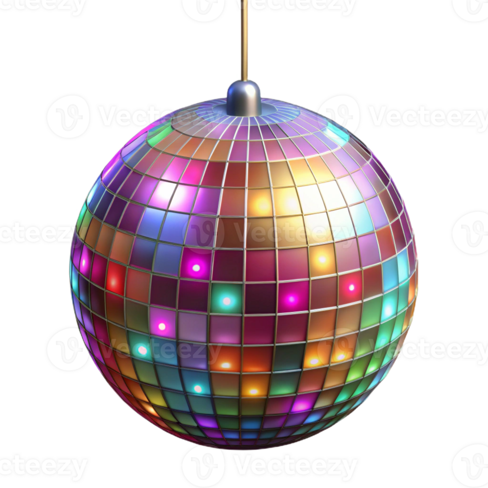 magnificent classic Colorful Disco Ball 3D Render exclusive png