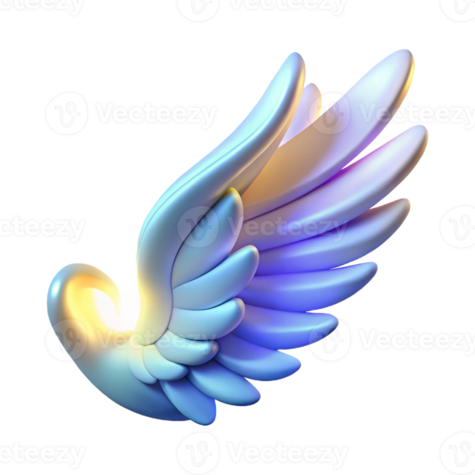 dramatic rustic 3D Render Glowing Wings Illustration professional png