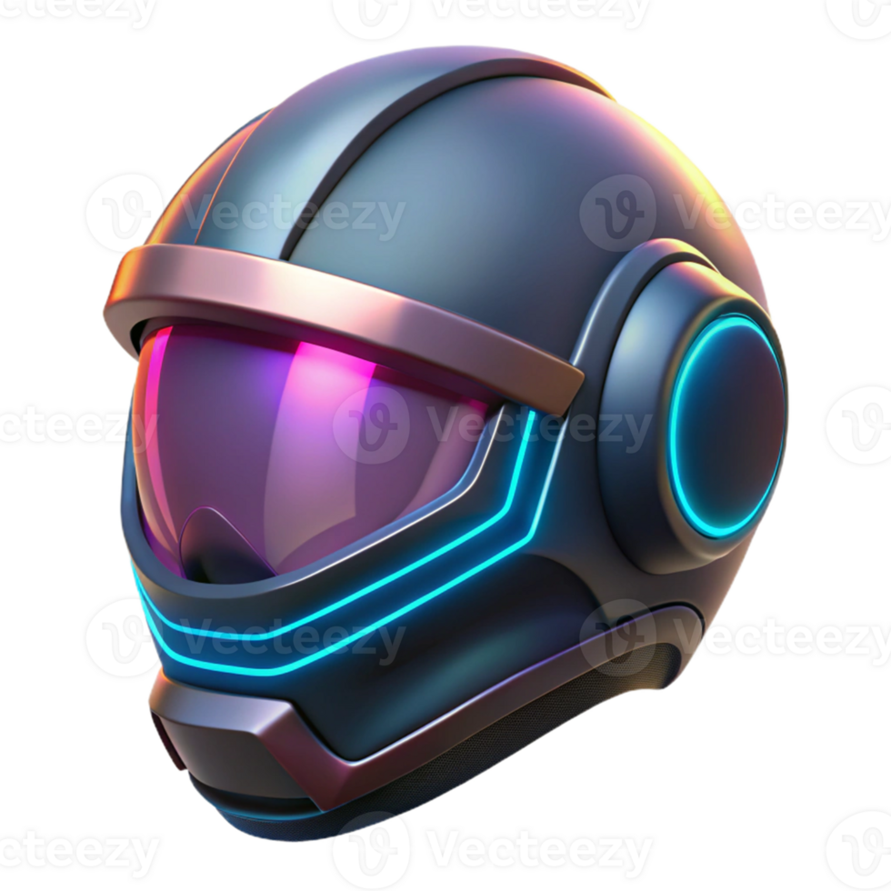 beautiful minimalist Futuristic Helmet 3D Render authentic png