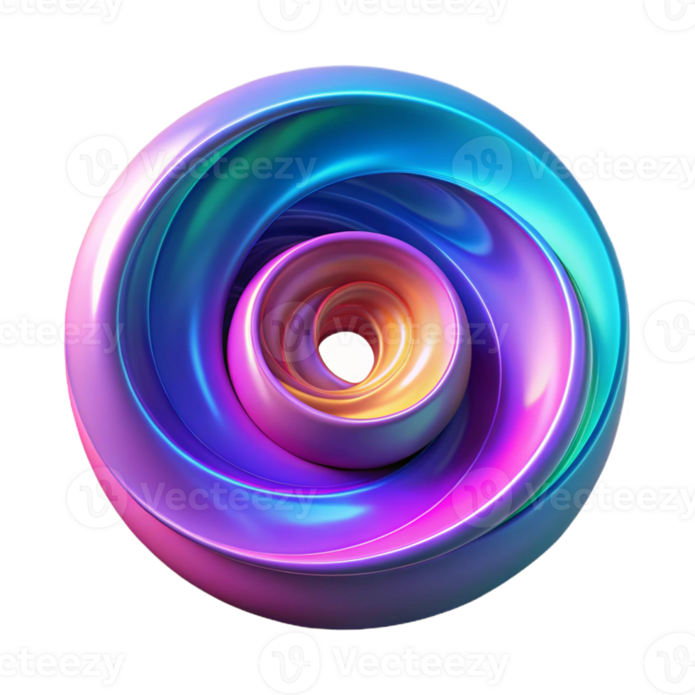 magnificent classic Abstract 3D Render of Swirling Iridescent Sphere original png