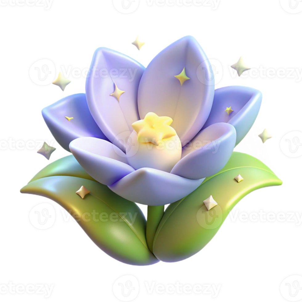 magnificent contemporary 3D Render of a Magical Flower high resolution png