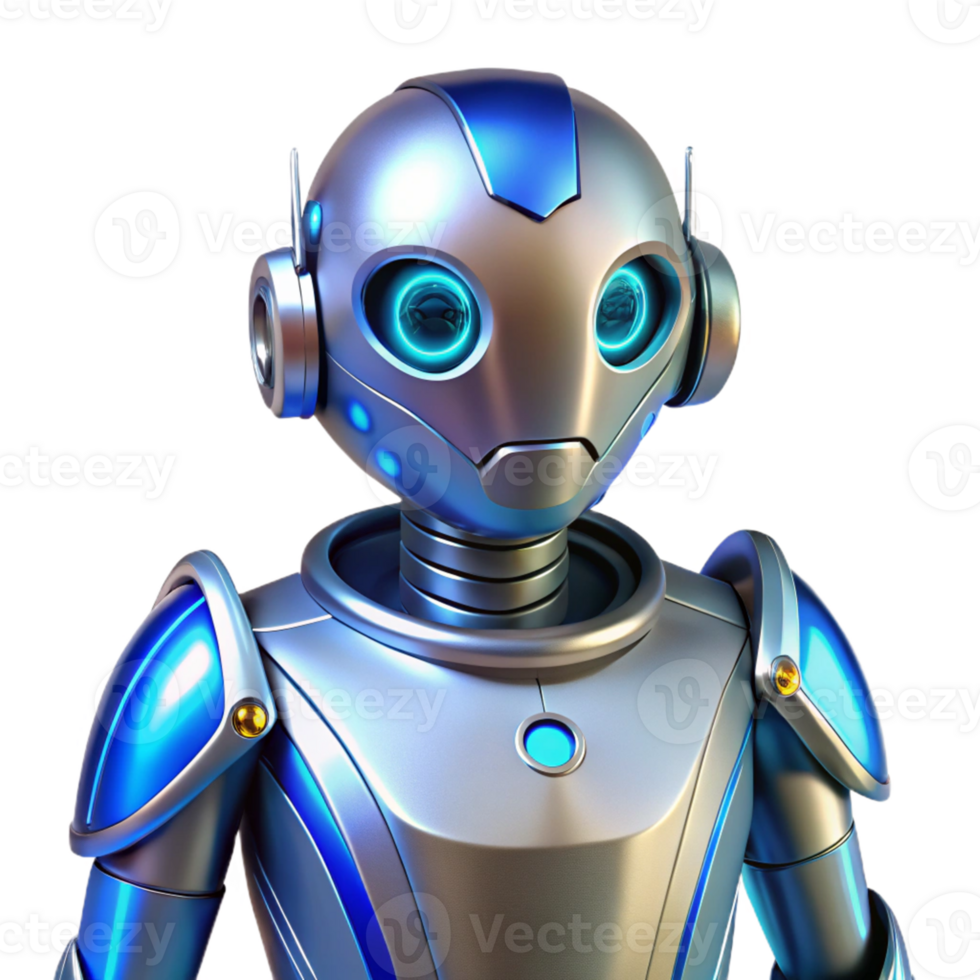 beautiful traditional Friendly Robot 3D Render high resolution png