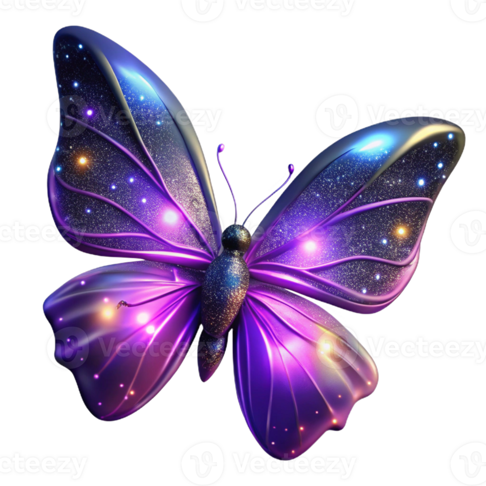 wonderful creative Cosmic Butterfly 3D Illustration premium png