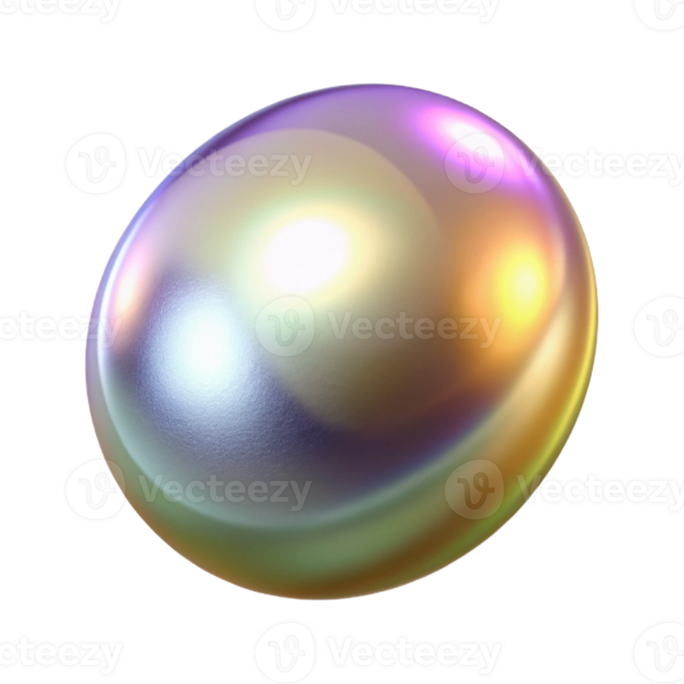 wonderful abstract Iridescent Pearl 3D Render detailed png