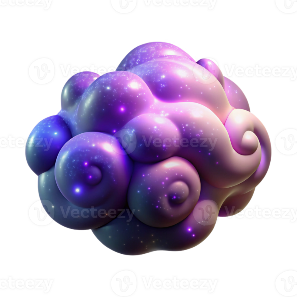 wonderful abstract 3D Purple Galaxy Cloud Illustration professional png