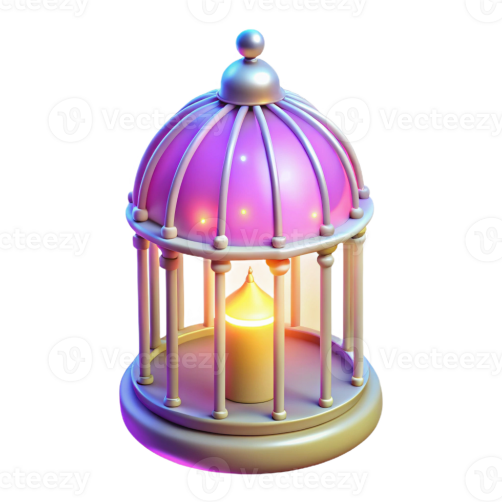 impressive abstract 3D Render of a Glowing Lantern 4K png