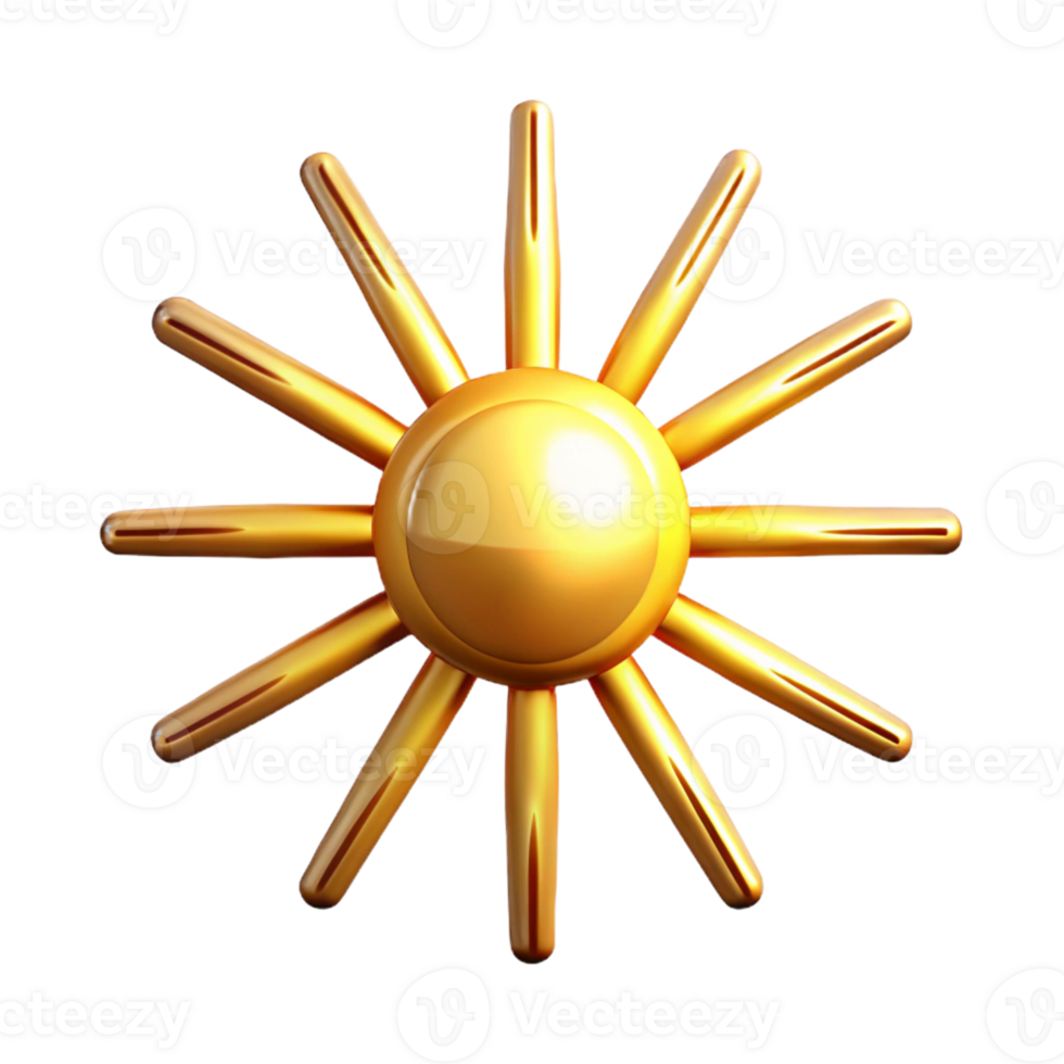 extraordinary creative Golden Sun 3D Illustration exclusive png