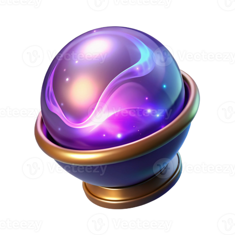 impressive rustic 3D Render Purple Crystal Ball professional png