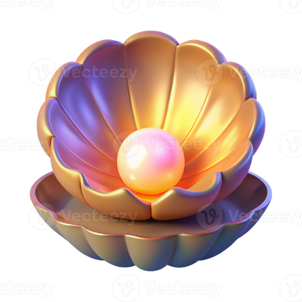 magnificent minimalist 3D Render of Pearl in Shell 4K png