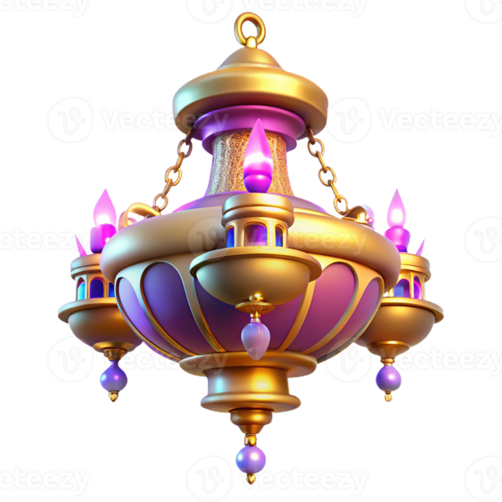 extraordinary artistic Ornate 3D Chandelier Illustration authentic png