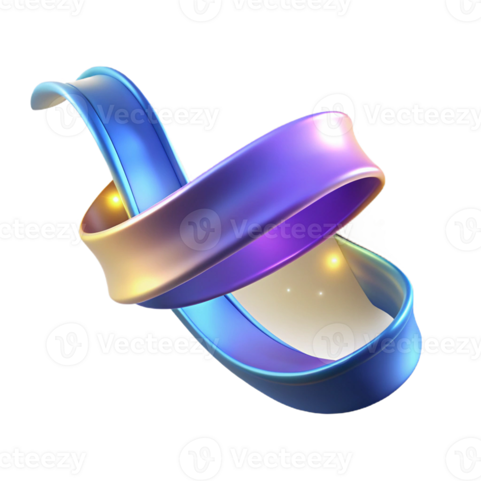 extraordinary classic Abstract 3D Render of Intertwined Blue and Purple Bands high quality png