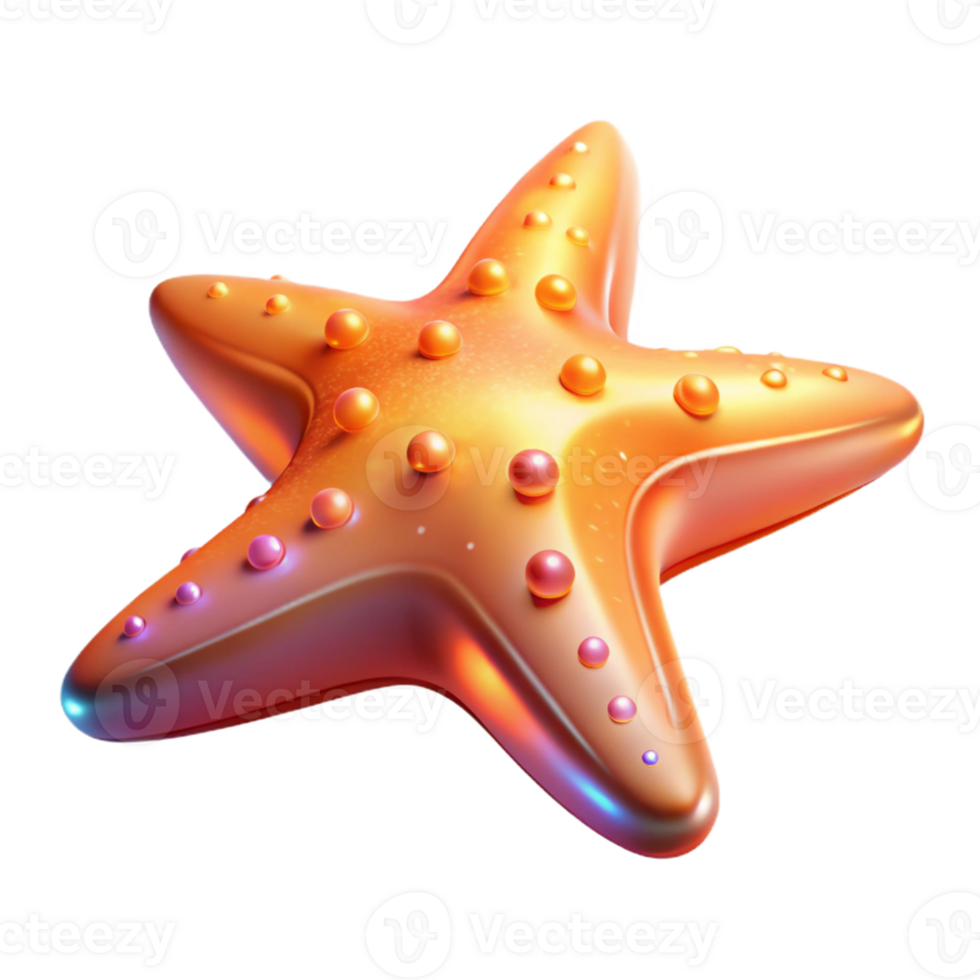 wonderful rustic 3D Render Starfish Illustration exclusive png