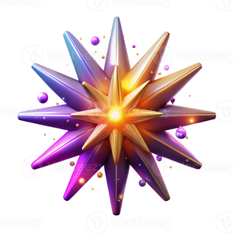 vibrant rustic 3D Render Starburst Abstract Background professional png