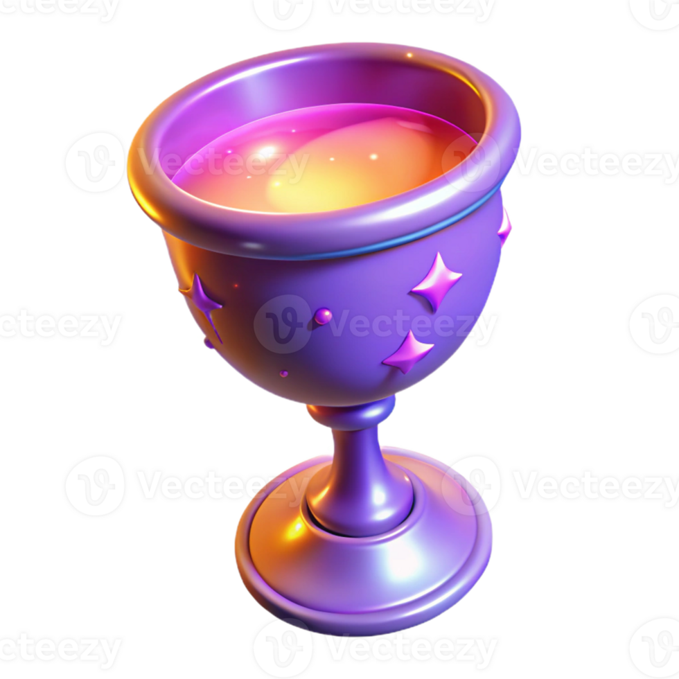 impressive minimalist Glowing Chalice 3D Render high quality png