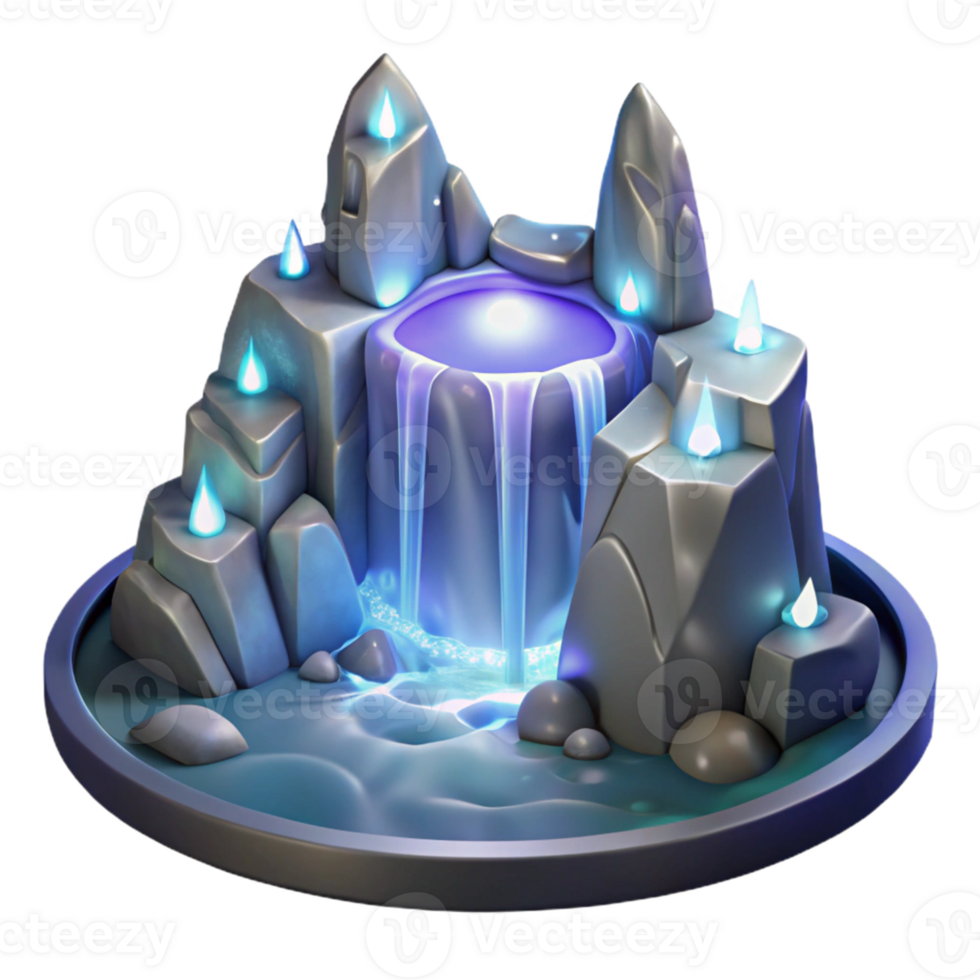 impressive classic Enchanted Waterfall 3D Render authentic png