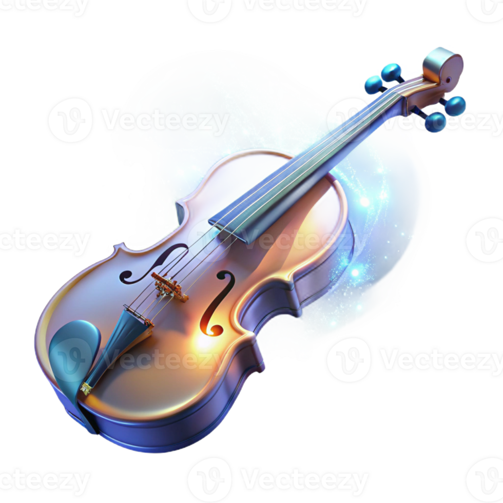 magnificent contemporary 3D Render of a Violin in Cosmic Nebula authentic png